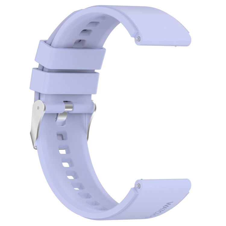 For Huawei Watch GT 3 Pro 43mm 20mm Protruding Head Silver Buckle Silicone Watch Band(Purple) by buy2fix