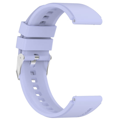 For Huawei Watch GT 3 Pro 43mm 20mm Protruding Head Silver Buckle Silicone Watch Band(Purple) by buy2fix