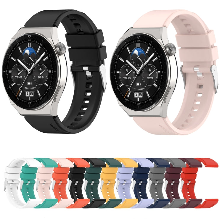 For Huawei Watch GT 3 Pro 43mm 20mm Protruding Head Silver Buckle Silicone Watch Band(Gray) by buy2fix