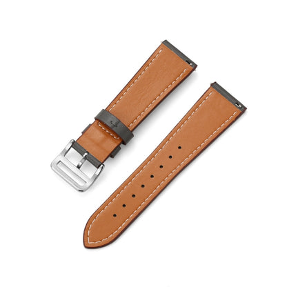 For Huawei Watch GT3 46MM 22mm Contrast Pin Buckle Leather Watch Band(Gray) by buy2fix