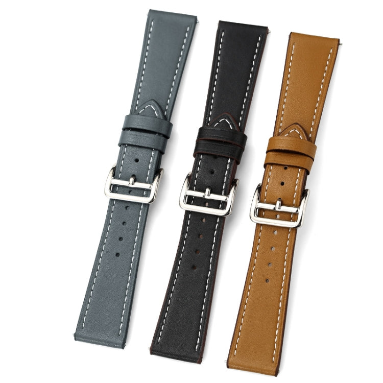 For Huawei Watch GT3 46MM 22mm Contrast Pin Buckle Leather Watch Band(Gray) by buy2fix