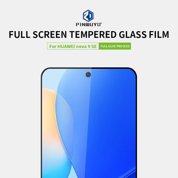 For Huawei Nova 9 SE PINWUYO 9H 2.5D Full Screen Tempered Glass Film(Black) - Huawei Tempered Glass by PINWUYO | Online Shopping UK | buy2fix