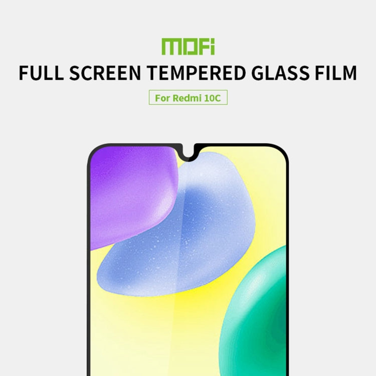 For Xiaomi Redmi 10C MOFI 9H 2.5D Full Screen Tempered Glass Film(Black) -  by MOFI | Online Shopping UK | buy2fix
