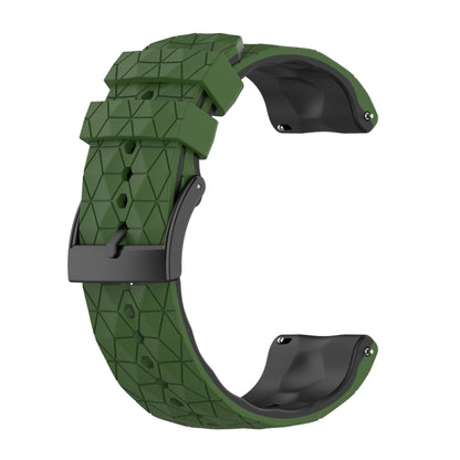 For Suunto 9 Baro 24mm Mixed-Color Silicone Watch Band(Amygreen+Black) -  by buy2fix | Online Shopping UK | buy2fix