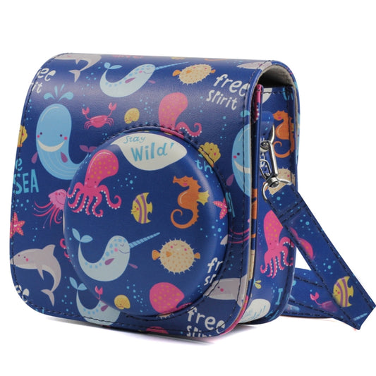 Ocean World Pattern Full Body Camera PU Leather Case Bag with Strap for FUJIFILM instax mini 9 / mini 8+ / mini 8 by buy2fix