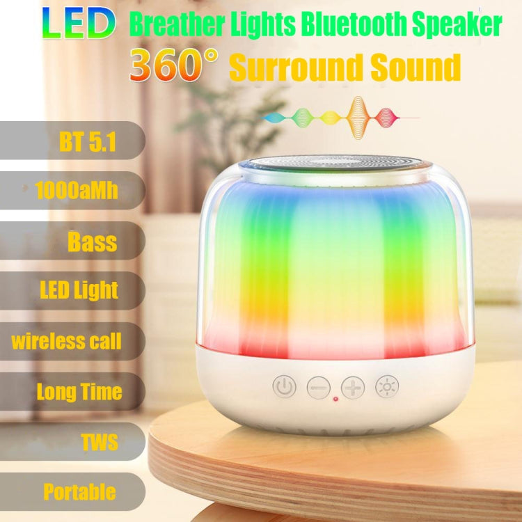 JY12 Full-screen RGB LED Breather Light Wireless Bluetooth Speaker(Black) by buy2fix