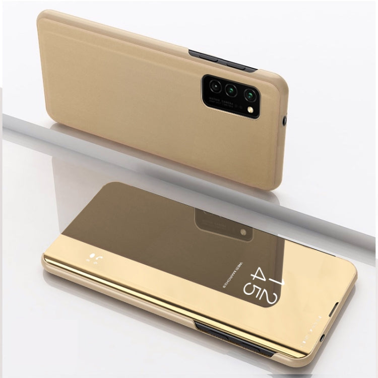 For Samsung Galaxy A23 4G Plated Mirror Horizontal Flip Leather Case with Holder(Gold) by buy2fix