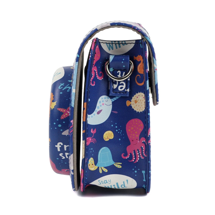 Ocean World Pattern Full Body Camera PU Leather Case Bag with Strap for FUJIFILM instax mini 9 / mini 8+ / mini 8 by buy2fix