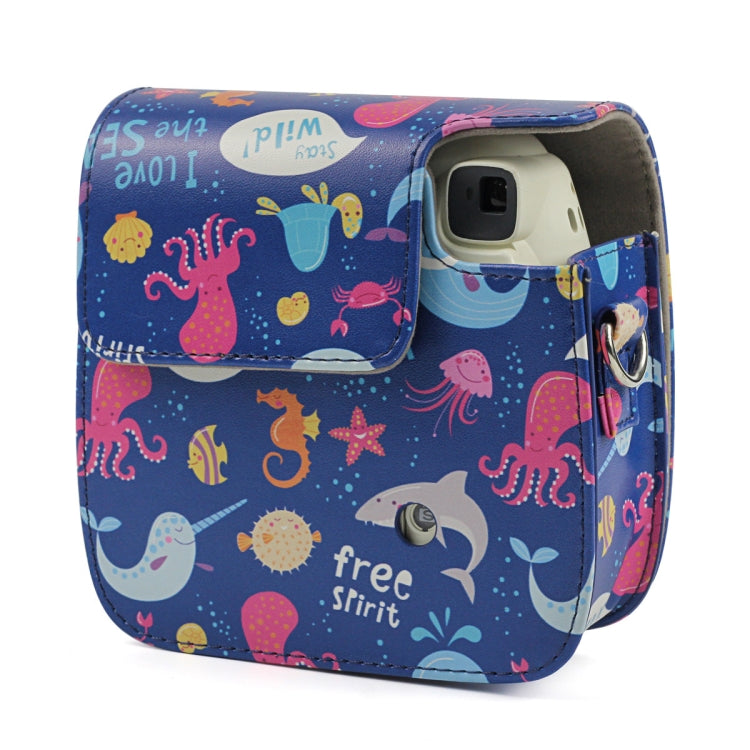 Ocean World Pattern Full Body Camera PU Leather Case Bag with Strap for FUJIFILM instax mini 9 / mini 8+ / mini 8 by buy2fix