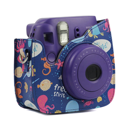 Ocean World Pattern Full Body Camera PU Leather Case Bag with Strap for FUJIFILM instax mini 9 / mini 8+ / mini 8 by buy2fix