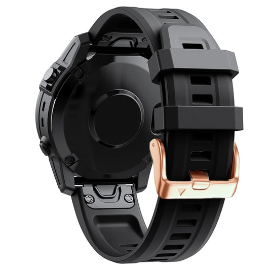 For Garmin Fenix 6S 20mm Silicone Watch Band(Black) - Watch Bands by buy2fix | Online Shopping UK | buy2fix