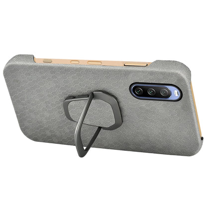 For Sony Xperia 10 IV Ring Holder Honeycomb PU Phone Case(Grey) by buy2fix