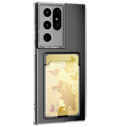 For Samsung Galaxy S21 Ultra 5G Card Bag Shockproof Transparent Phone Case - Galaxy S21 Ultra 5G Cases by buy2fix | Online Shopping UK | buy2fix