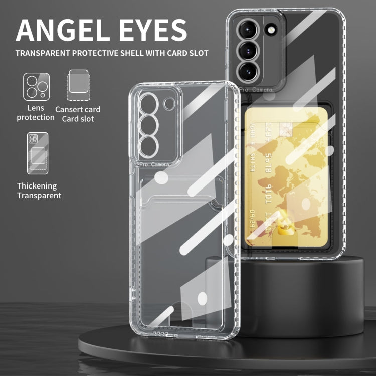 For Samsung Galaxy S21 Ultra 5G Card Bag Shockproof Transparent Phone Case - Galaxy S21 Ultra 5G Cases by buy2fix | Online Shopping UK | buy2fix