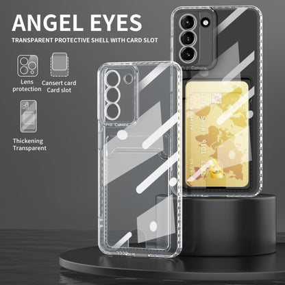 For Samsung Galaxy S21 Ultra 5G Card Bag Shockproof Transparent Phone Case - Galaxy S21 Ultra 5G Cases by buy2fix | Online Shopping UK | buy2fix