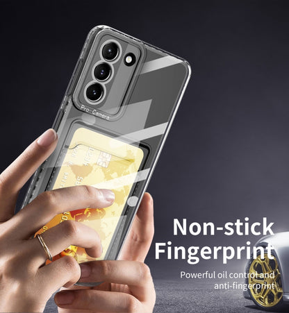 For Samsung Galaxy S21 Ultra 5G Card Bag Shockproof Transparent Phone Case - Galaxy S21 Ultra 5G Cases by buy2fix | Online Shopping UK | buy2fix