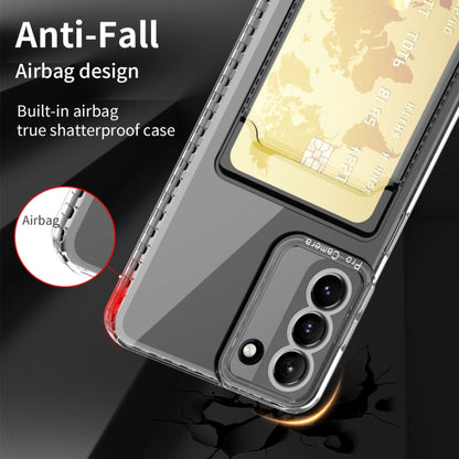 For Samsung Galaxy S21 Ultra 5G Card Bag Shockproof Transparent Phone Case - Galaxy S21 Ultra 5G Cases by buy2fix | Online Shopping UK | buy2fix