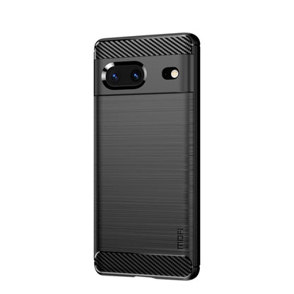 For Google pixel 7 5G MOFI Gentleness Series Brushed Texture Carbon Fiber TPU Phone Case(Black) - Google Cases by MOFI | Online Shopping UK | buy2fix
