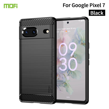 For Google pixel 7 5G MOFI Gentleness Series Brushed Texture Carbon Fiber TPU Phone Case(Black) - Google Cases by MOFI | Online Shopping UK | buy2fix