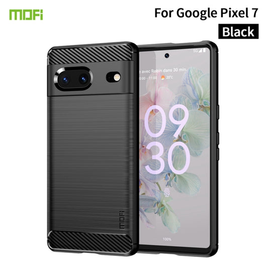For Google pixel 7 5G MOFI Gentleness Series Brushed Texture Carbon Fiber TPU Phone Case(Black) - Google Cases by MOFI | Online Shopping UK | buy2fix