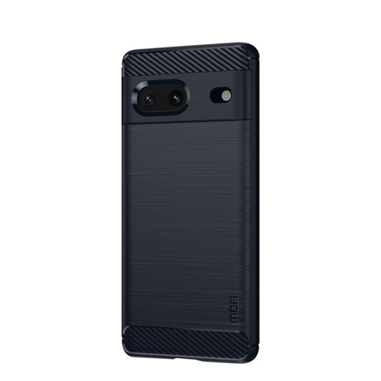 For Google pixel 7 5G MOFI Gentleness Series Brushed Texture Carbon Fiber TPU Phone Case(Blue) - Google Cases by MOFI | Online Shopping UK | buy2fix
