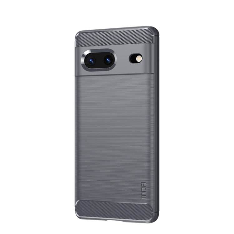 For Google pixel 7 5G MOFI Gentleness Series Brushed Texture Carbon Fiber TPU Phone Case(Gray) - Google Cases by MOFI | Online Shopping UK | buy2fix