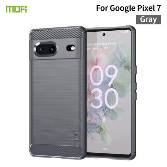 For Google pixel 7 5G MOFI Gentleness Series Brushed Texture Carbon Fiber TPU Phone Case(Gray) - Google Cases by MOFI | Online Shopping UK | buy2fix