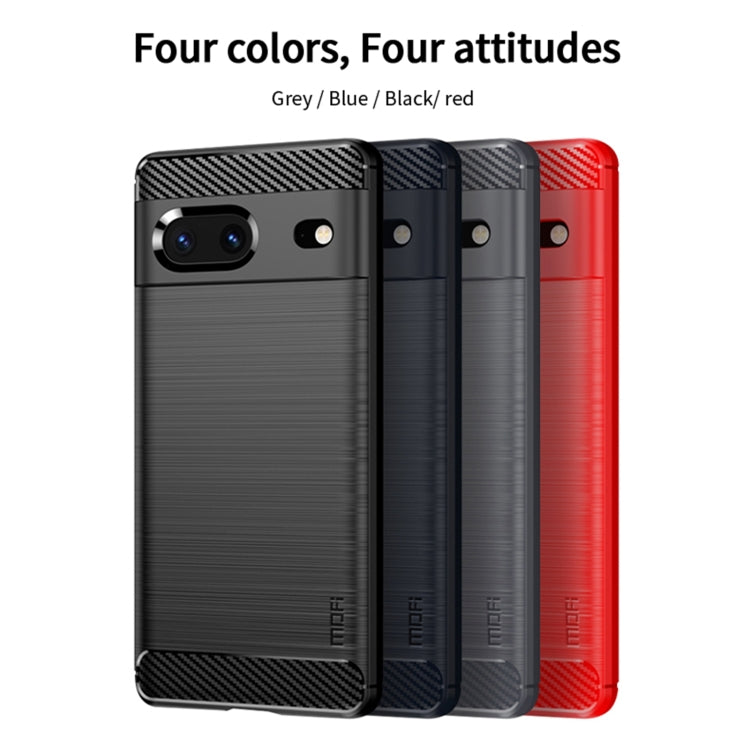 For Google pixel 7 5G MOFI Gentleness Series Brushed Texture Carbon Fiber TPU Phone Case(Gray) - Google Cases by MOFI | Online Shopping UK | buy2fix