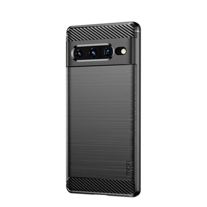 For Google pixel 7 Pro 5G MOFI Gentleness Series Brushed Texture Carbon Fiber TPU Phone Case(Black) - Google Cases by MOFI | Online Shopping UK | buy2fix