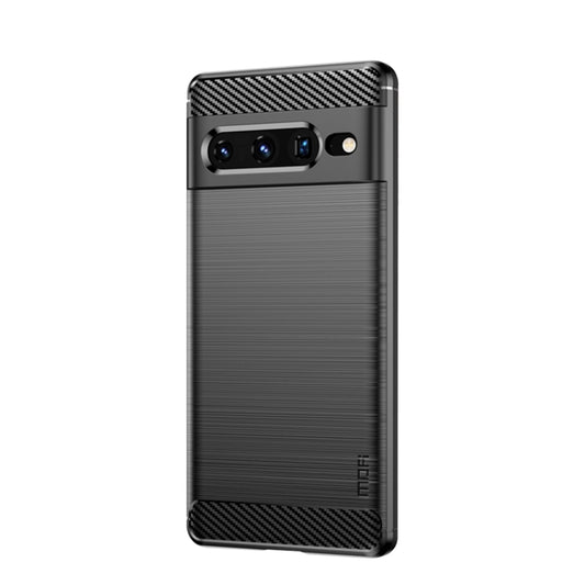 For Google pixel 7 Pro 5G MOFI Gentleness Series Brushed Texture Carbon Fiber TPU Phone Case(Black) - Google Cases by MOFI | Online Shopping UK | buy2fix