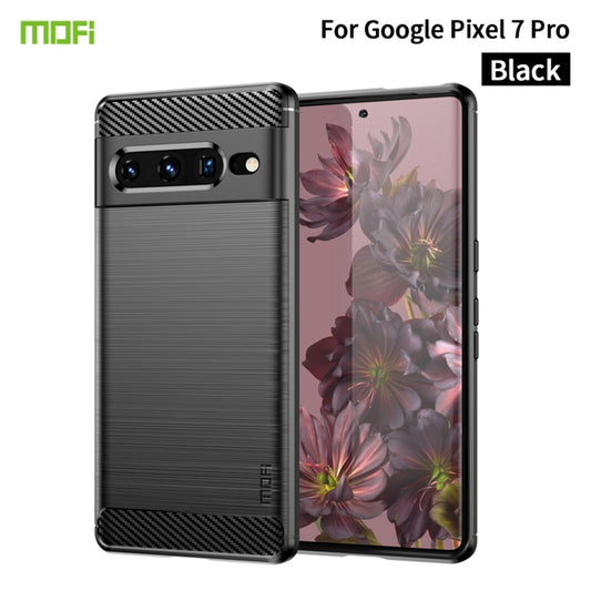 For Google pixel 7 Pro 5G MOFI Gentleness Series Brushed Texture Carbon Fiber TPU Phone Case(Black) - Google Cases by MOFI | Online Shopping UK | buy2fix