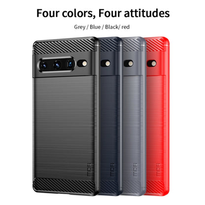 For Google pixel 7 Pro 5G MOFI Gentleness Series Brushed Texture Carbon Fiber TPU Phone Case(Black) - Google Cases by MOFI | Online Shopping UK | buy2fix