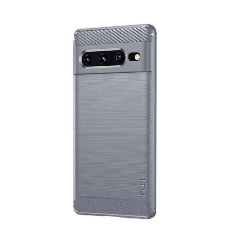For Google pixel 7 Pro 5G MOFI Gentleness Series Brushed Texture Carbon Fiber TPU Phone Case(Gray) - Google Cases by MOFI | Online Shopping UK | buy2fix