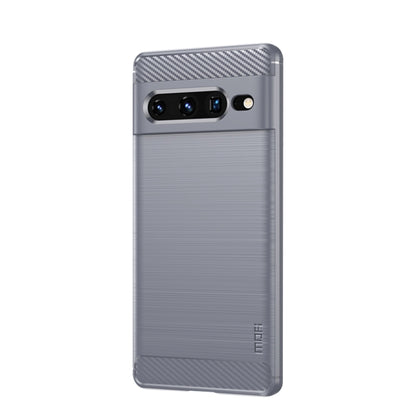 For Google pixel 7 Pro 5G MOFI Gentleness Series Brushed Texture Carbon Fiber TPU Phone Case(Gray) - Google Cases by MOFI | Online Shopping UK | buy2fix