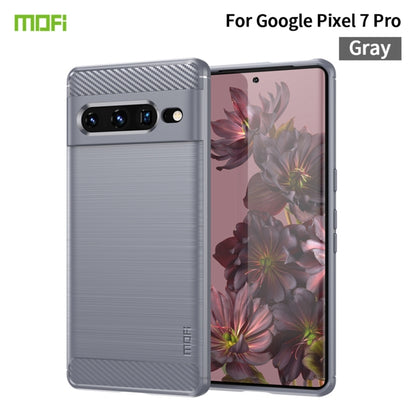 For Google pixel 7 Pro 5G MOFI Gentleness Series Brushed Texture Carbon Fiber TPU Phone Case(Gray) - Google Cases by MOFI | Online Shopping UK | buy2fix