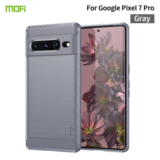 For Google pixel 7 Pro 5G MOFI Gentleness Series Brushed Texture Carbon Fiber TPU Phone Case(Gray) - Google Cases by MOFI | Online Shopping UK | buy2fix