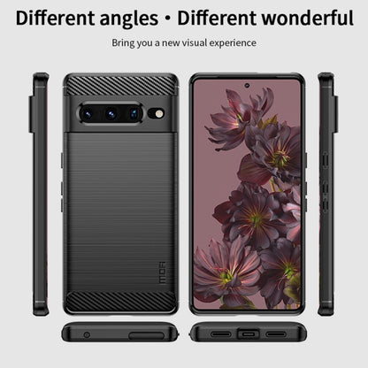 For Google pixel 7 Pro 5G MOFI Gentleness Series Brushed Texture Carbon Fiber TPU Phone Case(Gray) - Google Cases by MOFI | Online Shopping UK | buy2fix