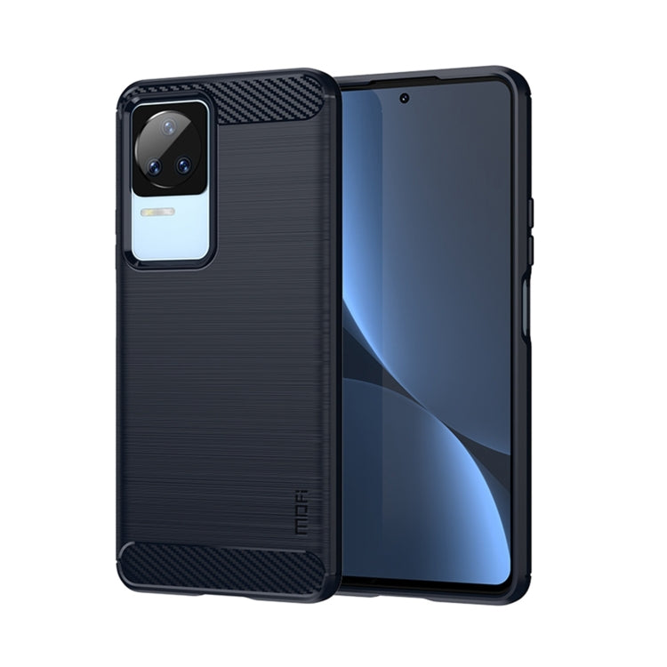 For Xiaomi Redmi K40S MOFI Gentleness Brushed Carbon Fiber Soft TPU Case(Blue) - Xiaomi Cases by MOFI | Online Shopping UK | buy2fix