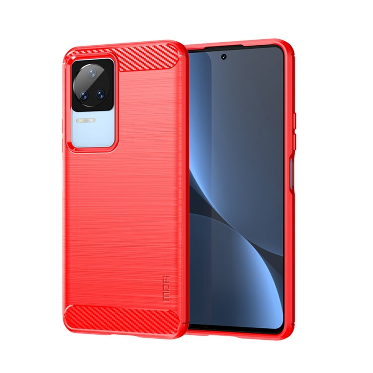 For Xiaomi Redmi K40S MOFI Gentleness Brushed Carbon Fiber Soft TPU Case(Red) - Xiaomi Cases by MOFI | Online Shopping UK | buy2fix