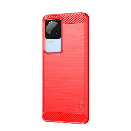 For Xiaomi Redmi K40S MOFI Gentleness Brushed Carbon Fiber Soft TPU Case(Red) - Xiaomi Cases by MOFI | Online Shopping UK | buy2fix