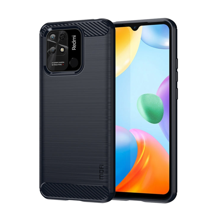 For Xiaomi Redmi 10C MOFI Gentleness Brushed Carbon Fiber Soft TPU Case(Blue) - Xiaomi Cases by MOFI | Online Shopping UK | buy2fix