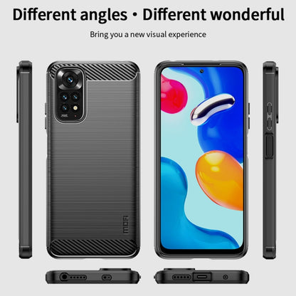 For Xiaomi Redmi Note 11 4G Global / Note 11S 4G MOFI Gentleness Brushed Carbon Fiber TPU Case(Blue) - Xiaomi Cases by MOFI | Online Shopping UK | buy2fix