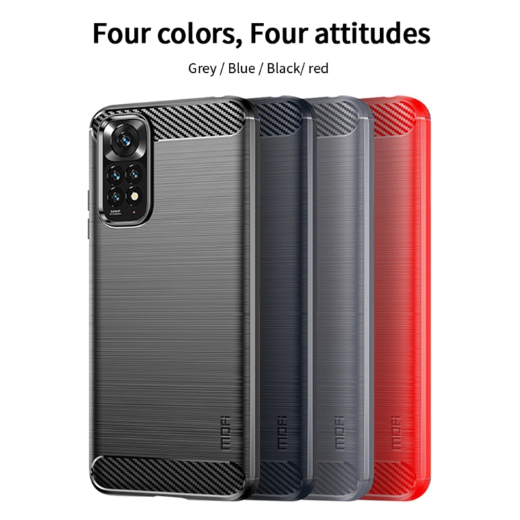 For Xiaomi Redmi Note 11 4G Global / Note 11S 4G MOFI Gentleness Brushed Carbon Fiber TPU Case(Blue) - Xiaomi Cases by MOFI | Online Shopping UK | buy2fix