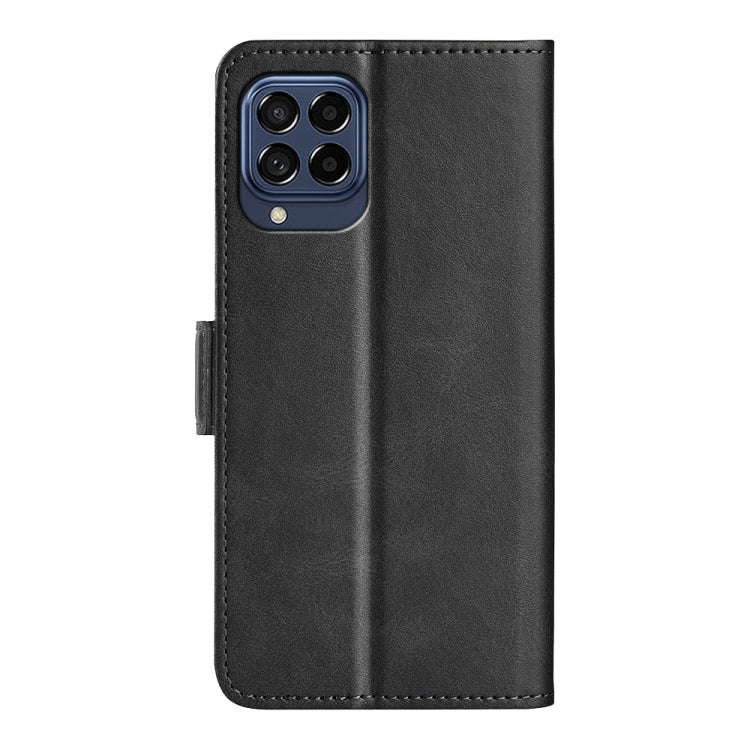 For Samsung Galaxy M33 5G Dual-side Magnetic Buckle Flip Leather Phone Case(Black) by buy2fix
