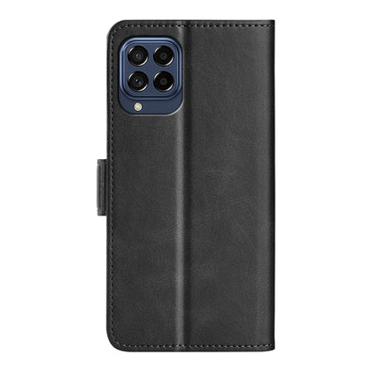 For Samsung Galaxy M33 5G Dual-side Magnetic Buckle Flip Leather Phone Case(Black) by buy2fix