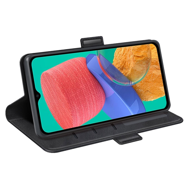 For Samsung Galaxy M33 5G Dual-side Magnetic Buckle Flip Leather Phone Case(Black) by buy2fix