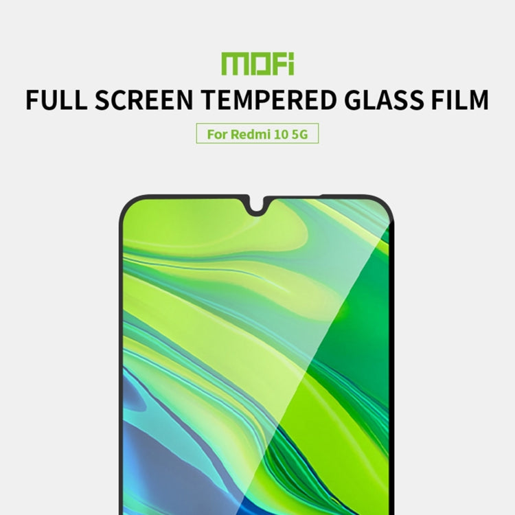 For Xiaomi Redmi 10 5G MOFI 9H 2.5D Full Screen Tempered Glass Film(Black) -  by MOFI | Online Shopping UK | buy2fix