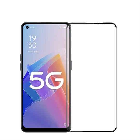 For OPPO A96 PINWUYO 9H 3D Curved Full Screen Explosion-proof Tempered Glass Film(Black)