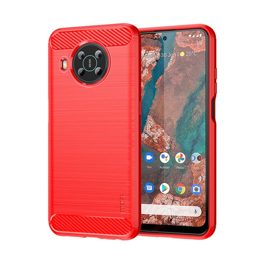 For Nokia X100 MOFI Gentleness Series Brushed Texture Carbon Fiber TPU Phone Case(Red) - Nokia Cases by MOFI | Online Shopping UK | buy2fix