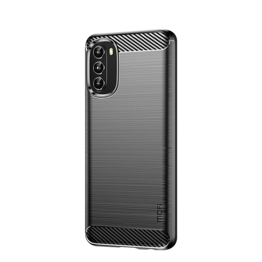 For Motorola Moto G 5G 2022 MOFI Gentleness Series Brushed Texture Carbon Fiber TPU Phone Case(Black)